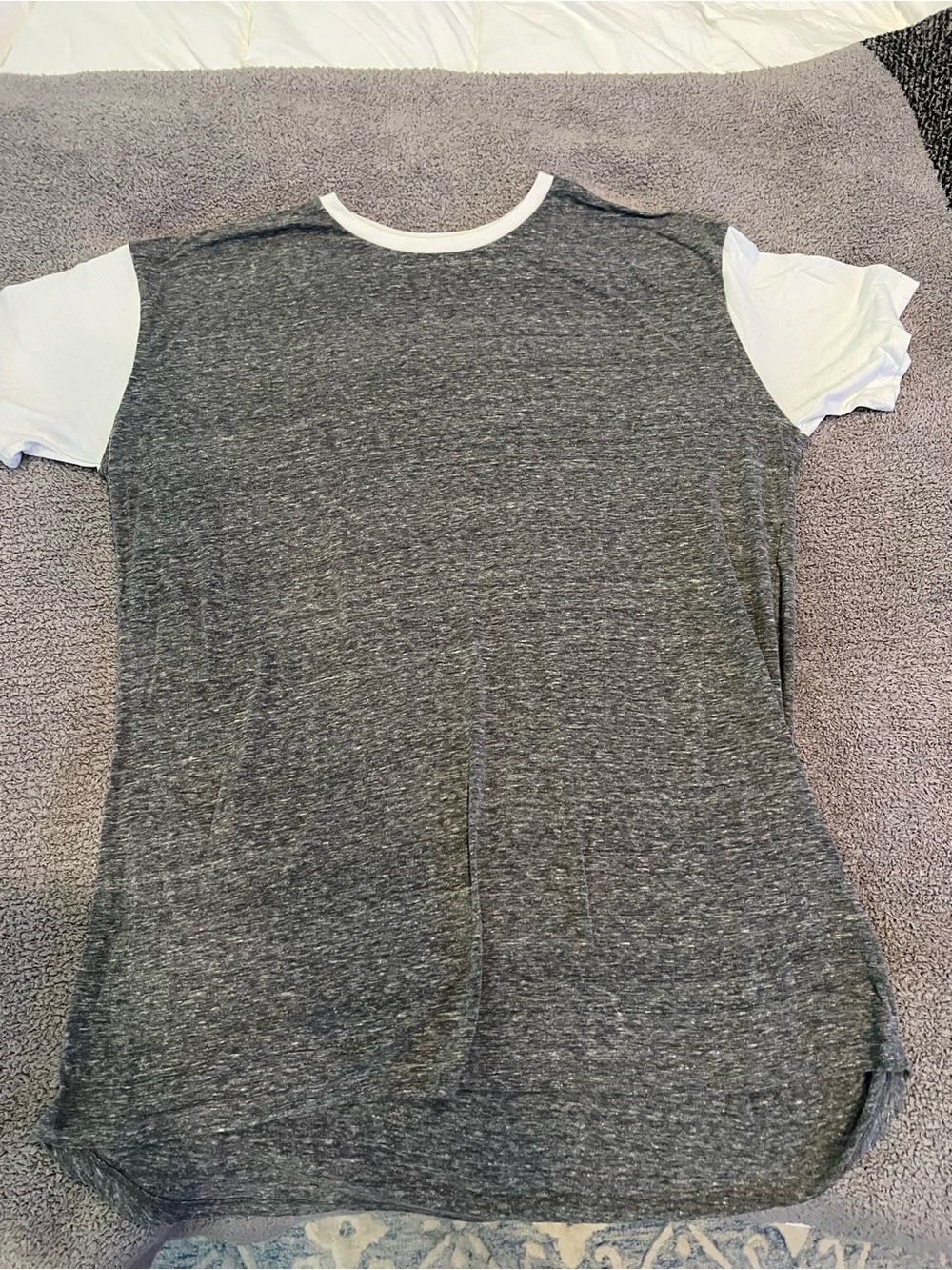 LuLaRoe Patrick Heather Gray Tee with White Trim - 2XL. Super soft!
